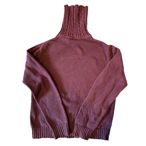 Vintage Bill Blass Jeans Maroon Cable Knit Mock Neck Sweater Women’s Small 80s - Picture 5 of 5